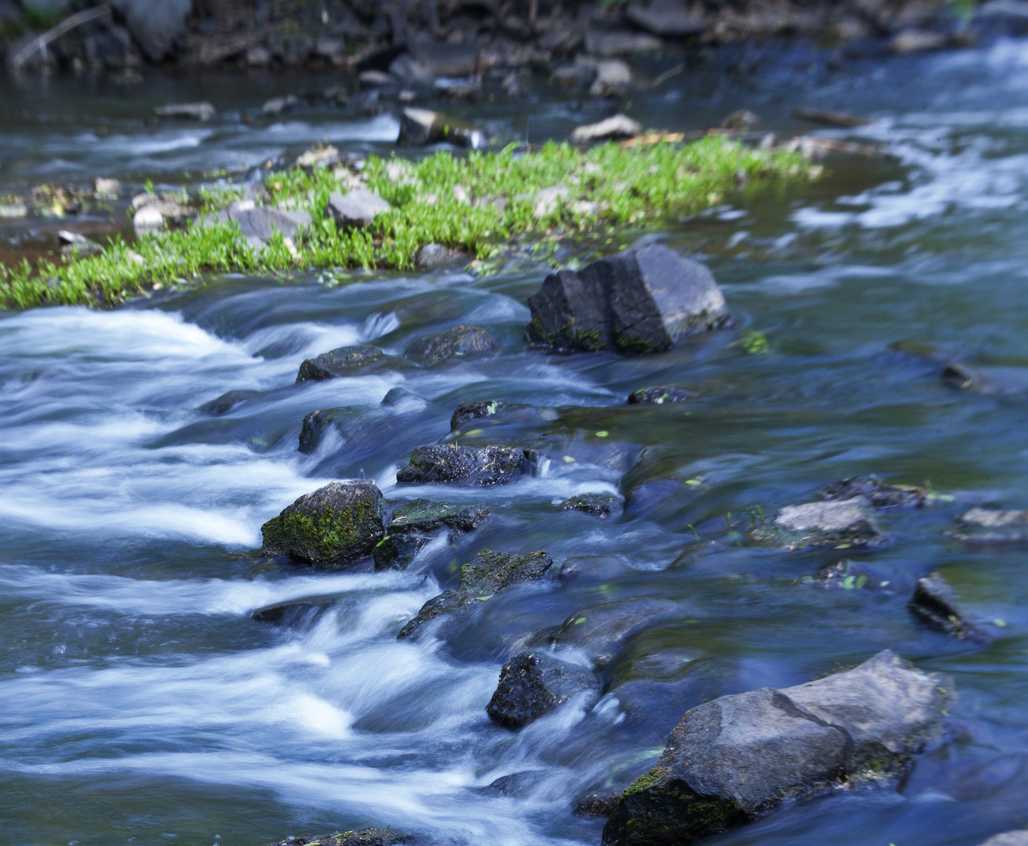water over rocks