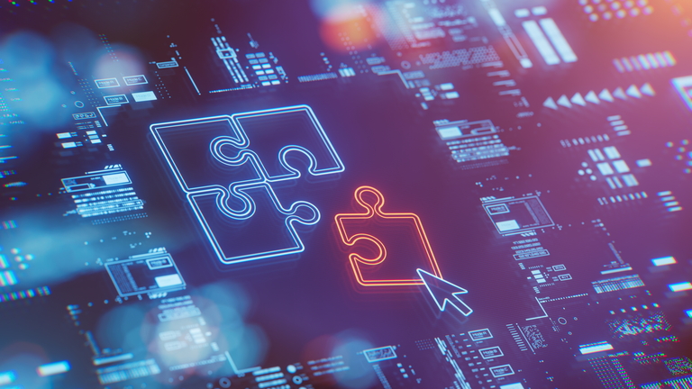 cloud computing and puzzle pieces connecting