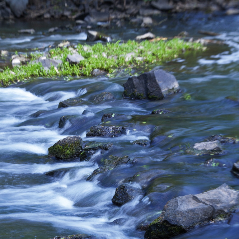 water over rocks