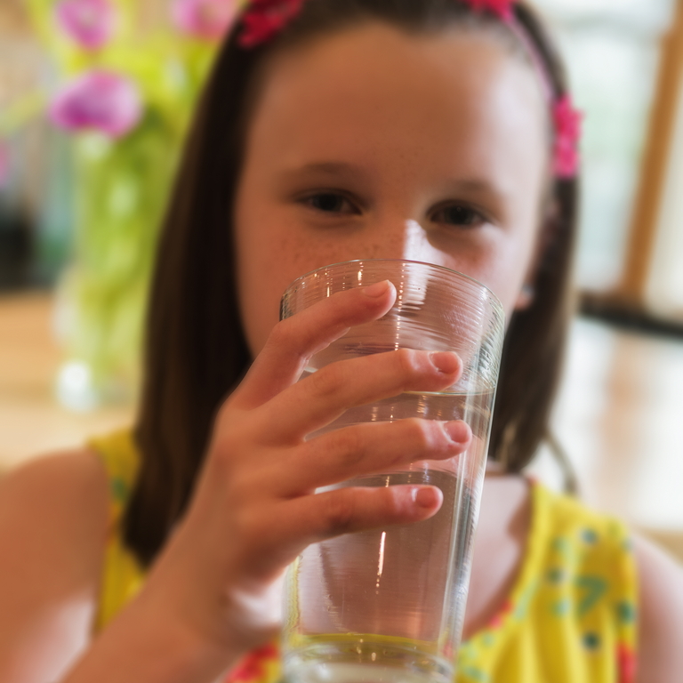 girl with glass of water
