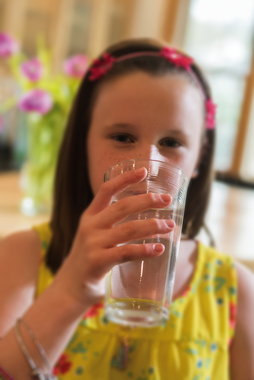 girl with glass of water