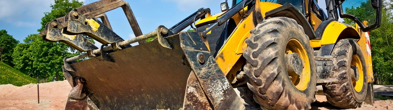 An excavator on a sunny day