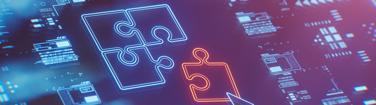 cloud computing and puzzle pieces connecting